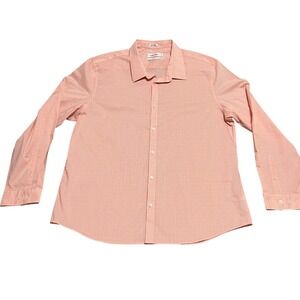 Calvin Klein Men's Non Iron Pink Gingham Dress Shirt XXL